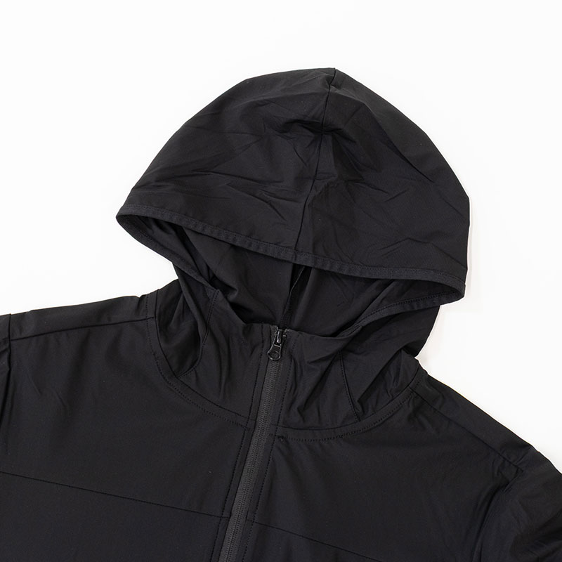 メンズ 冷感UVパーカー ブラック