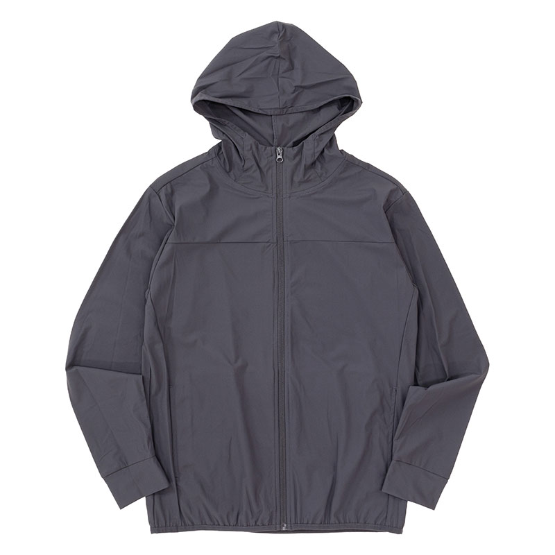メンズ 冷感UVパーカー チャコール