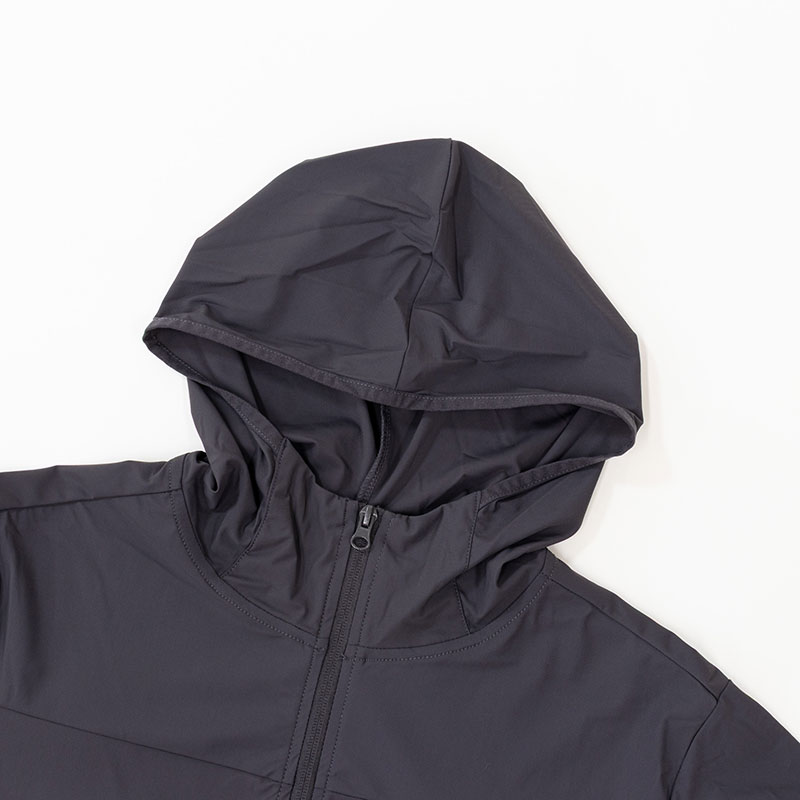メンズ 冷感UVパーカー チャコール