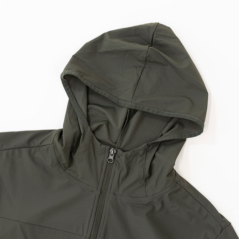 メンズ 冷感UVパーカー カーキ