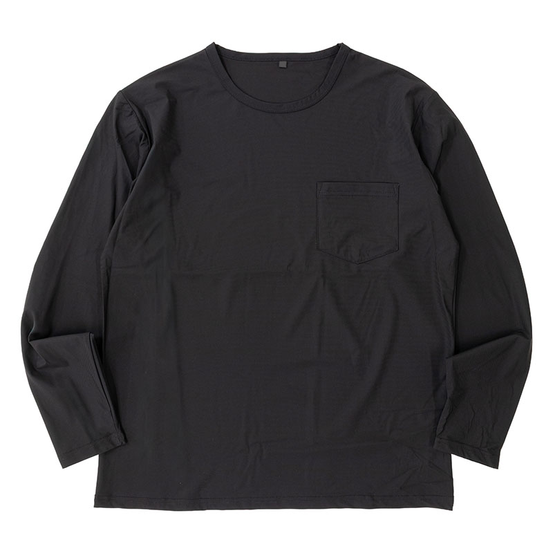 メンズ 冷感Tシャツ 長袖 ブラック