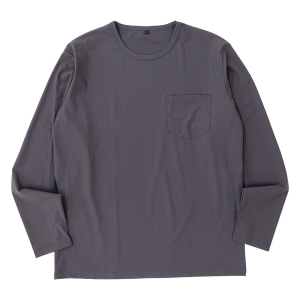 メンズ 冷感Tシャツ 長袖 チャコール