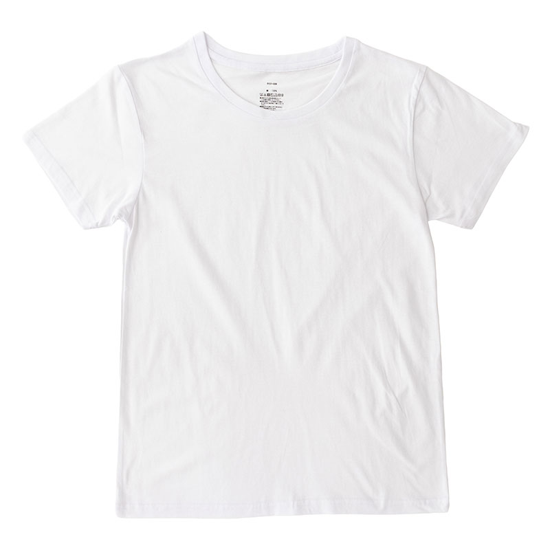 メンズ 綿100% インナー 半袖 丸首 ホワイト