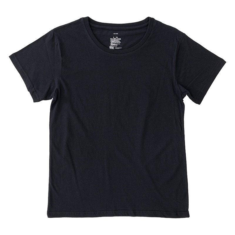 メンズ 綿100% インナー 半袖 丸首 ブラック