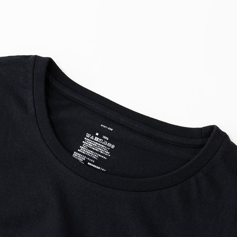 メンズ 綿100% インナー 半袖 丸首 ブラック