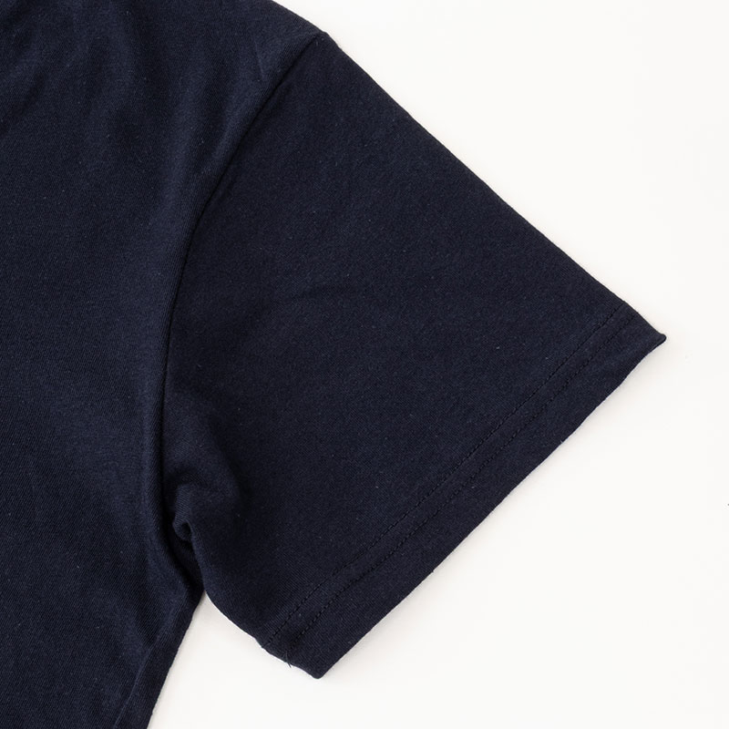 メンズ 綿100% インナー 半袖 丸首 ネイビー