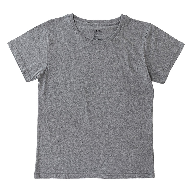 メンズ 綿100% インナー 半袖 丸首 杢グレー