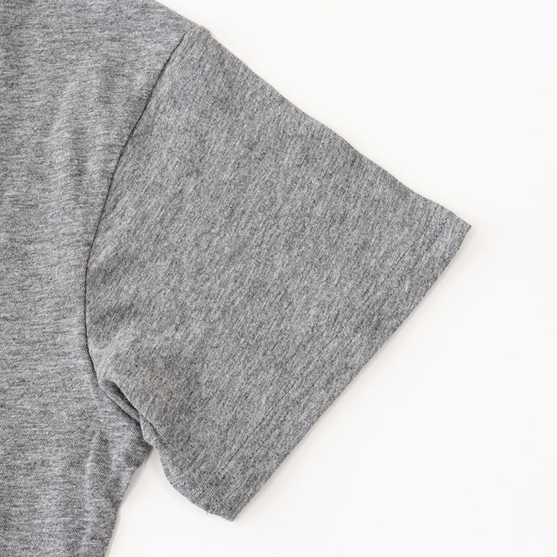 メンズ 綿100% インナー 半袖 丸首 杢グレー
