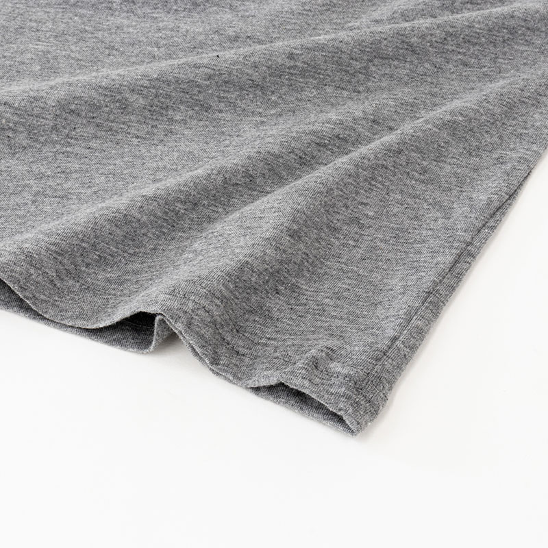メンズ 綿100% インナー 半袖 丸首 杢グレー