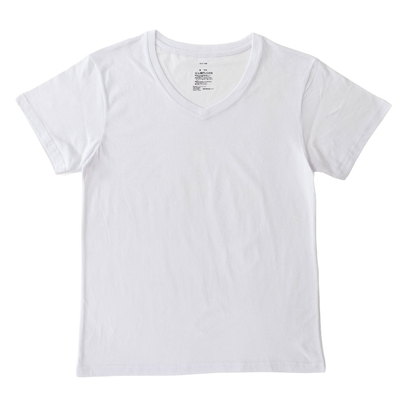 メンズ 綿100% インナー 半袖 V首 ホワイト