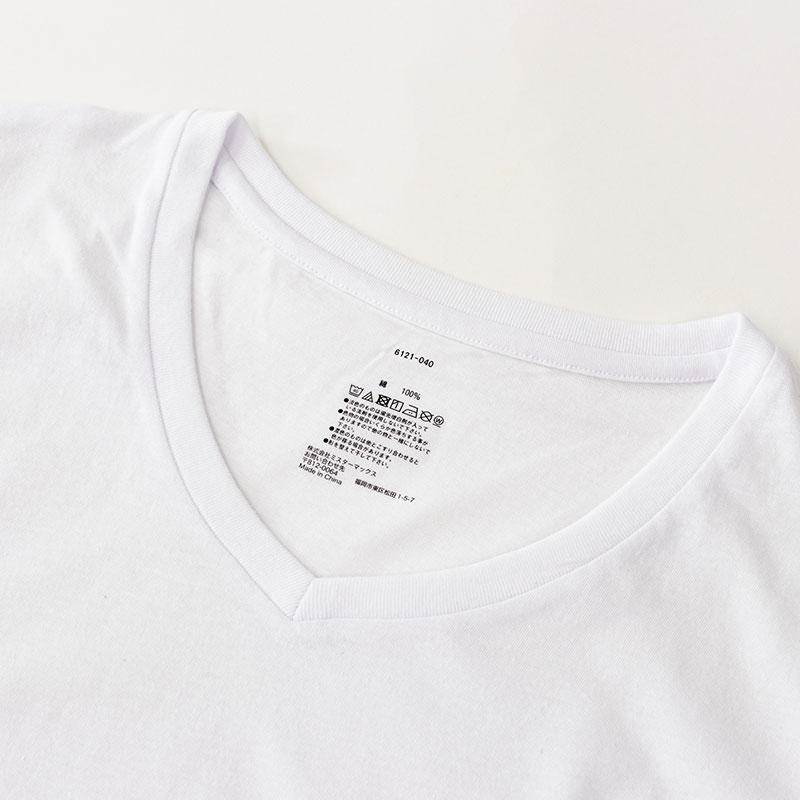 メンズ 綿100% インナー 半袖 V首 ホワイト