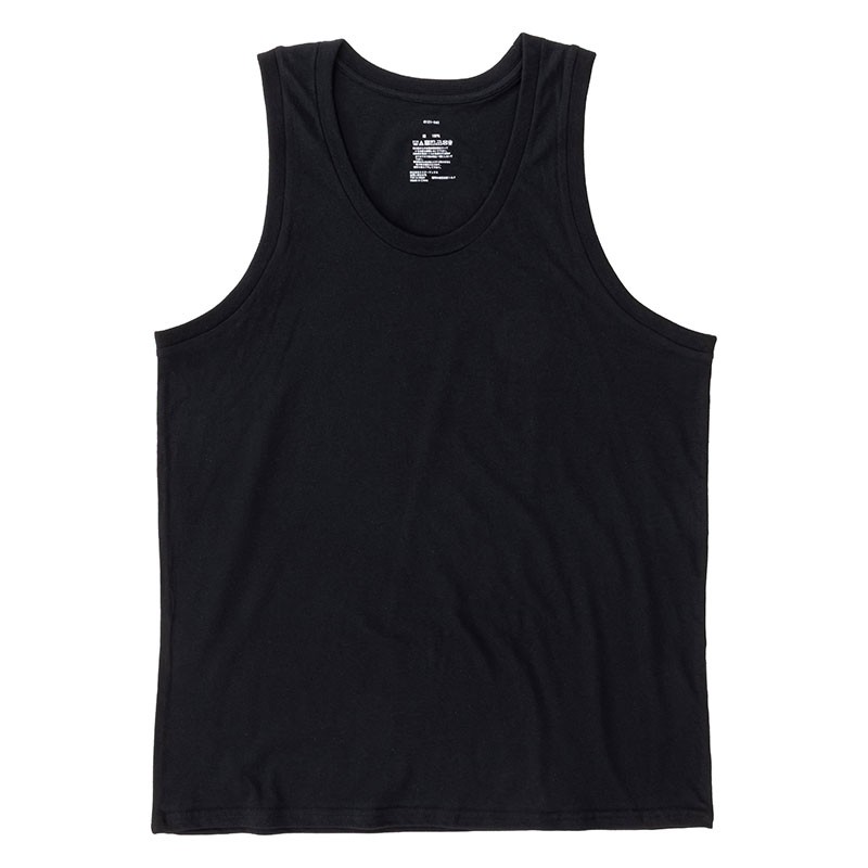 メンズ 綿100% インナータンクトップ ブラック