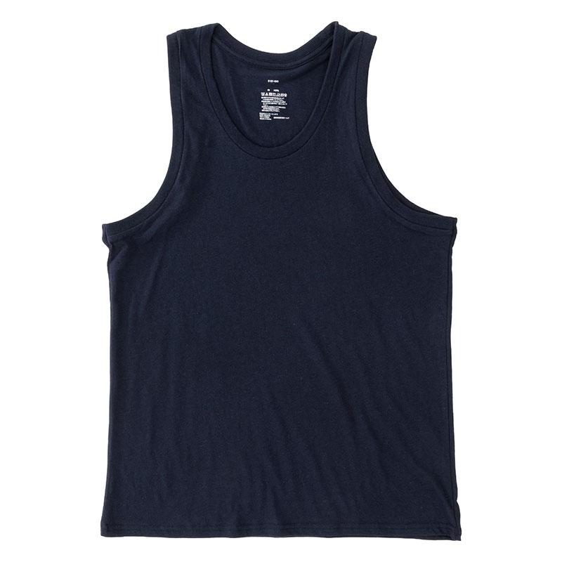 メンズ 綿100% インナータンクトップ ネイビー
