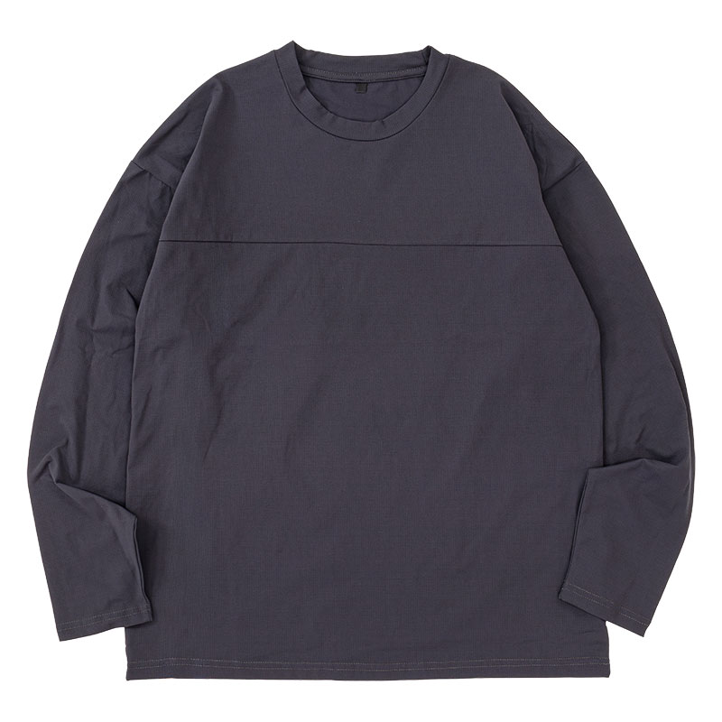 メンズ 通気速乾 Tシャツ 長袖 チャコール