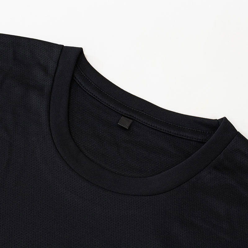 メンズ 涼感インナー 半袖 丸首 ブラック