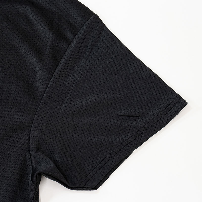 メンズ 涼感インナー 半袖 丸首 ブラック