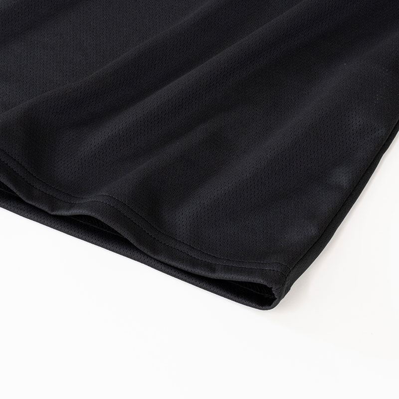 メンズ 涼感インナー 半袖 丸首 ブラック