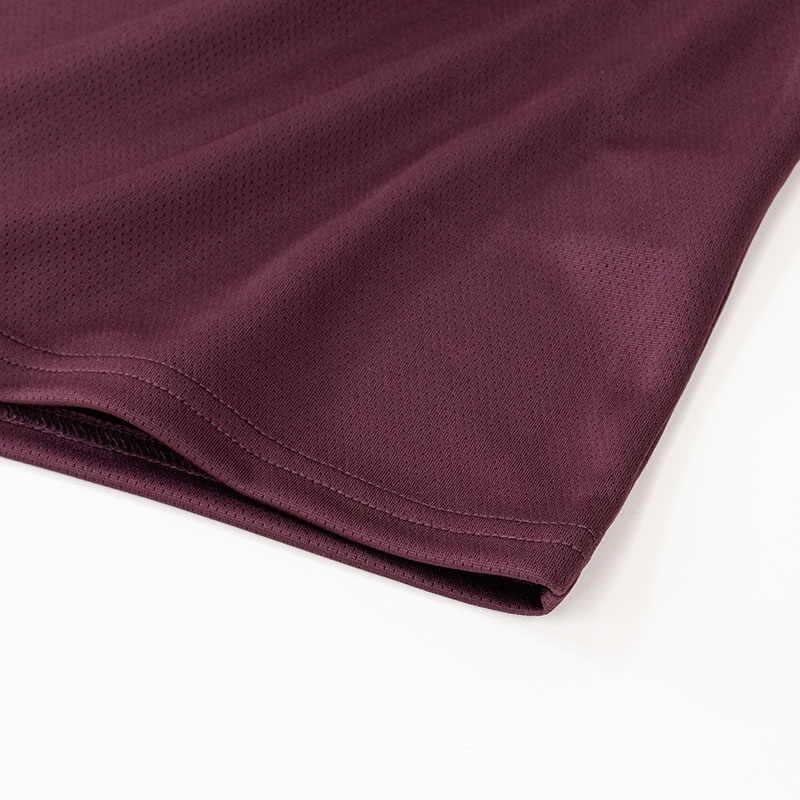 メンズ 涼感インナー 半袖 丸首 バーガンディー