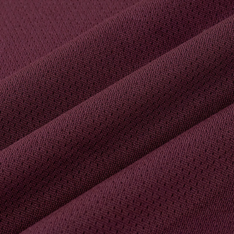 メンズ 涼感インナー 半袖 丸首 バーガンディー