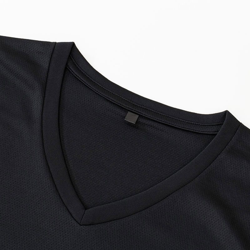 メンズ 涼感インナー 半袖 V首 ブラック