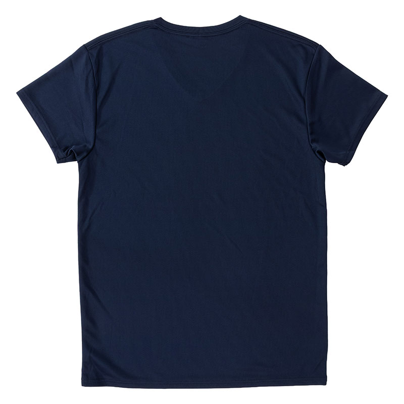 メンズ 涼感インナー 半袖 V首 ネイビー