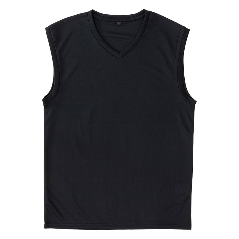 メンズ 涼感インナー V首 サーフ ブラック