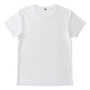 メンズ 涼感インナー 半袖 丸首 ホワイト