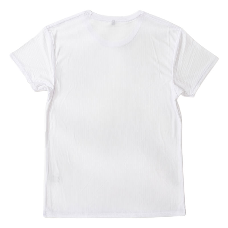 メンズ 涼感インナー 半袖 丸首 ホワイト