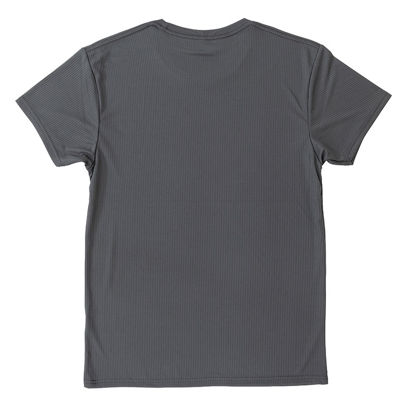 メンズ 涼感インナー 半袖 丸首 チャコール