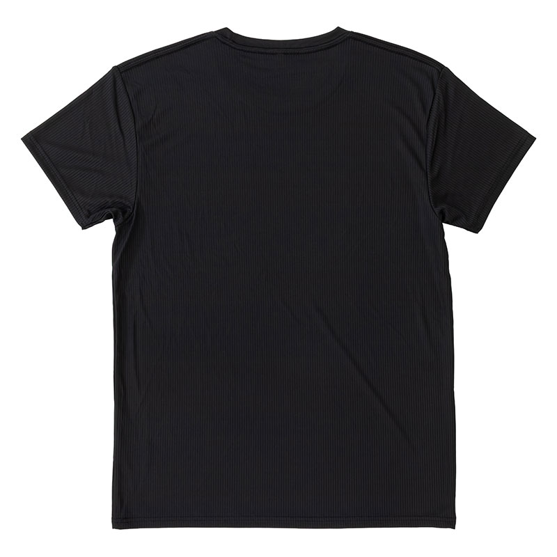 メンズ 涼感インナー 半袖 丸首 ブラック