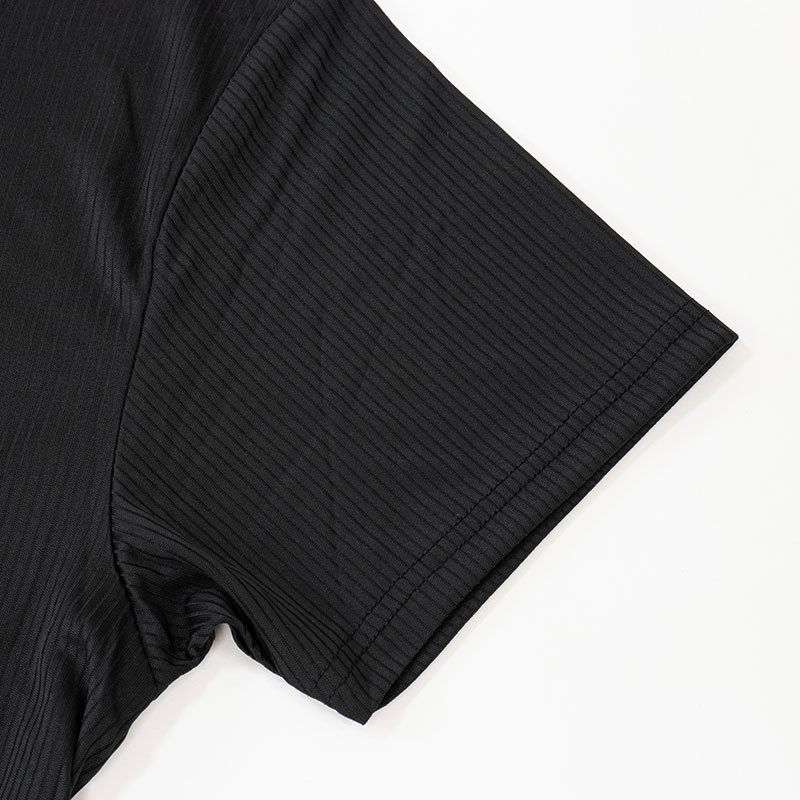 メンズ 涼感インナー 半袖 丸首 ブラック