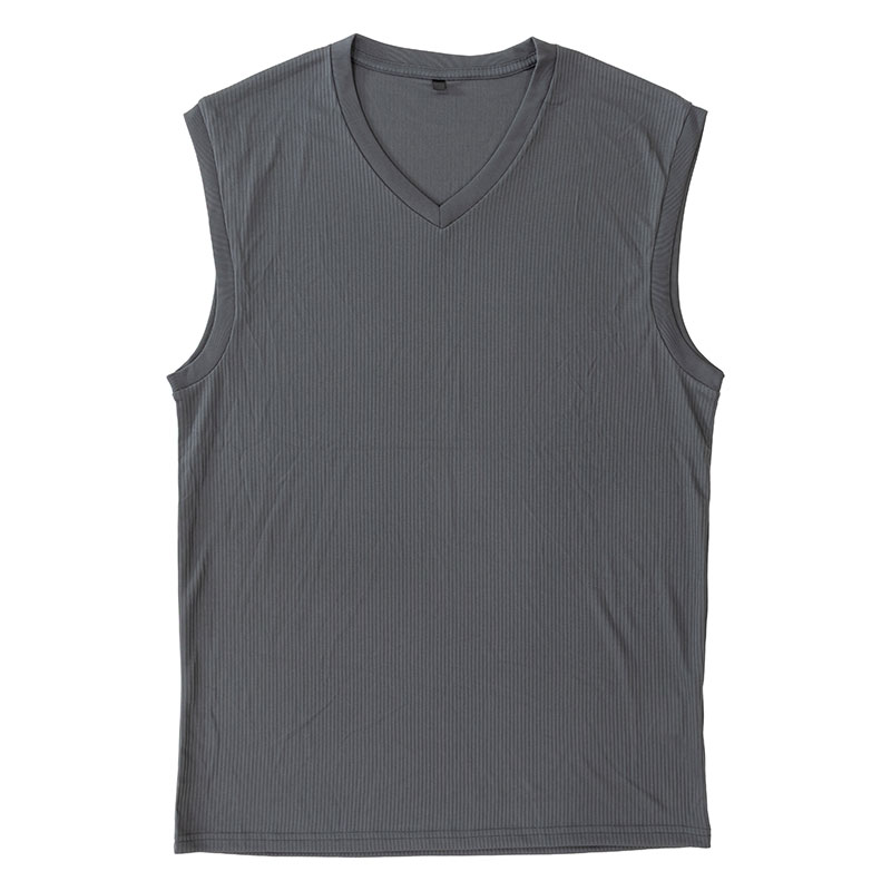 メンズ 涼感インナー V首 サーフ チャコール