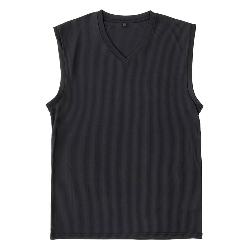 メンズ 涼感インナー V首 サーフ ブラック