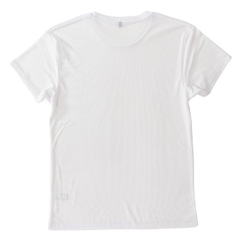 メンズ 涼感インナー 半袖 丸首 ホワイト