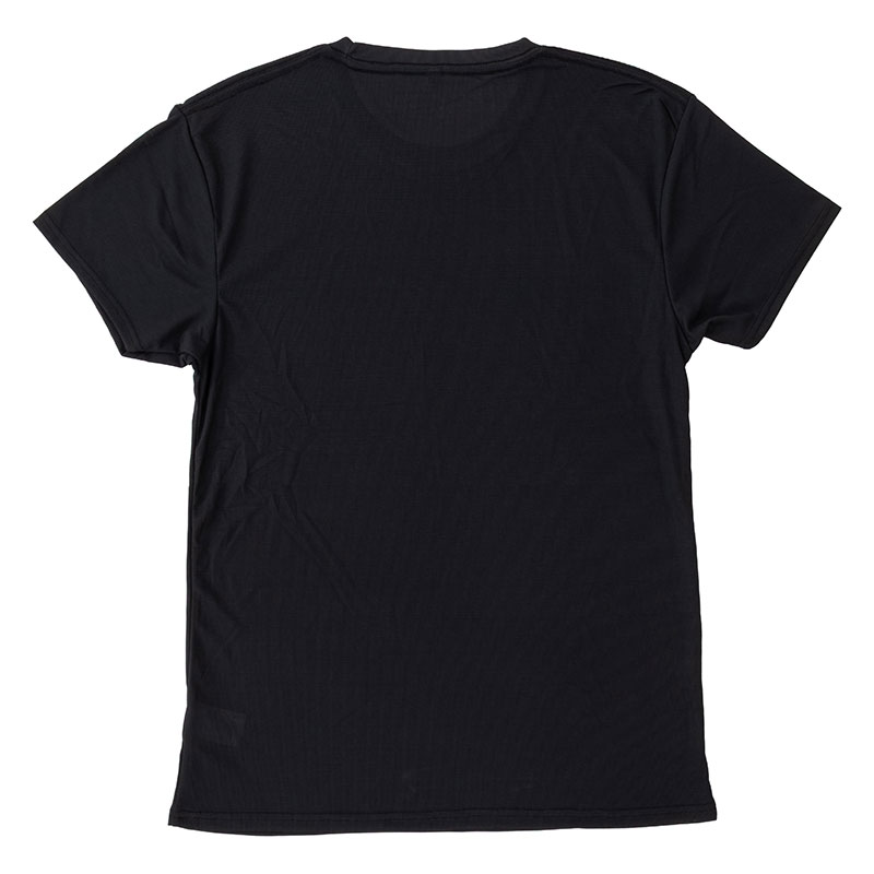 メンズ 涼感インナー 半袖 丸首 ブラック