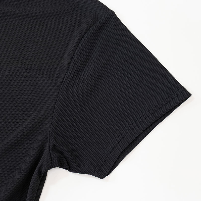 メンズ 涼感インナー 半袖 丸首 ブラック