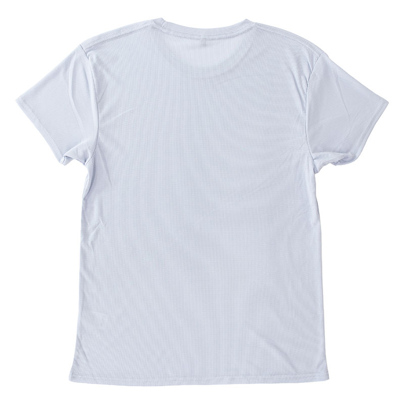 メンズ 涼感インナー 半袖 丸首 サックス