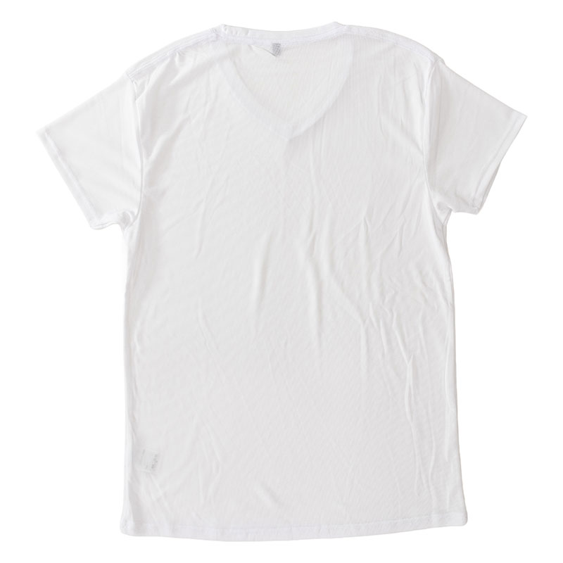 メンズ 涼感インナー 半袖 V首 ホワイト