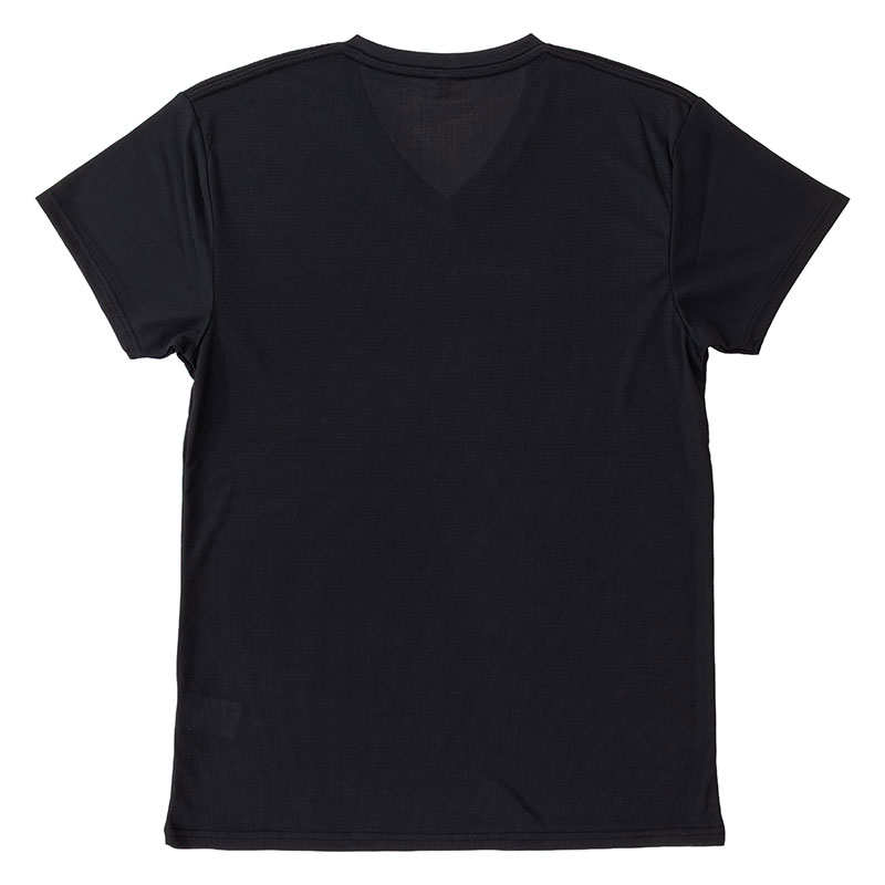 メンズ 涼感インナー 半袖 V首 ブラック