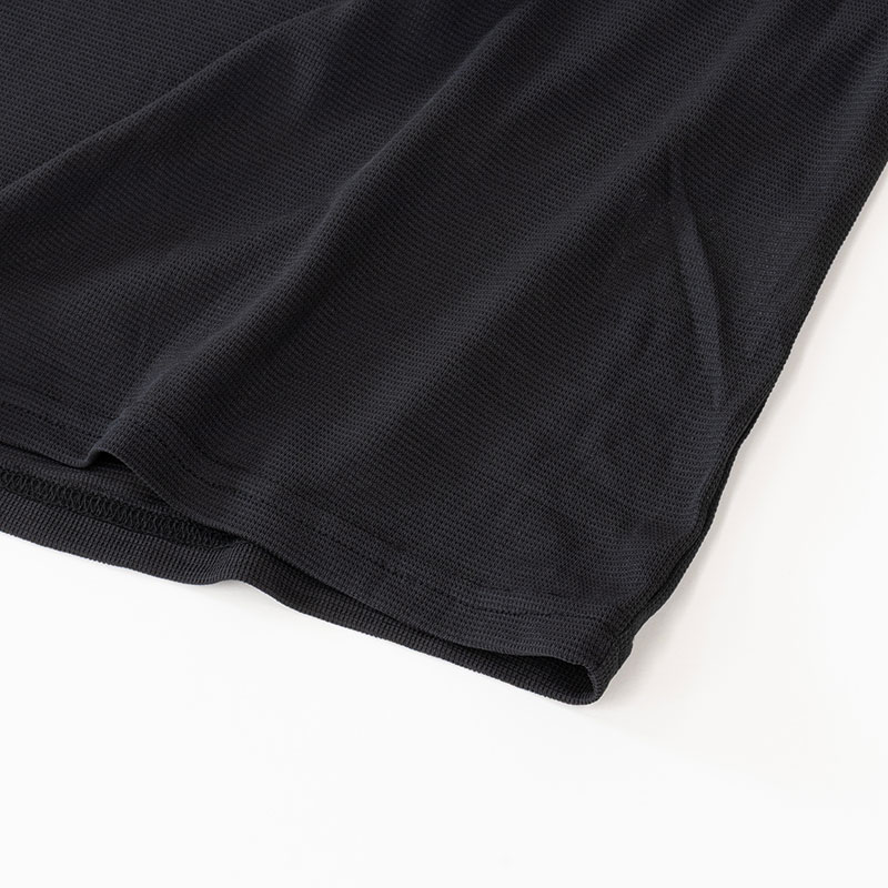 メンズ 涼感インナー 半袖 V首 ブラック