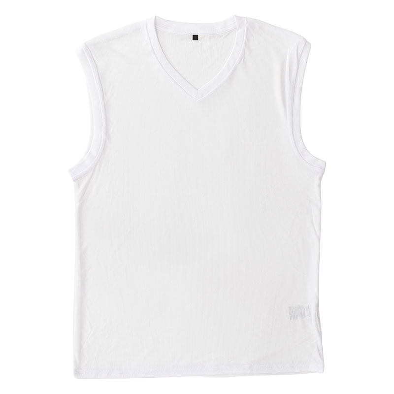 メンズ 涼感インナー サーフ V首 ホワイト