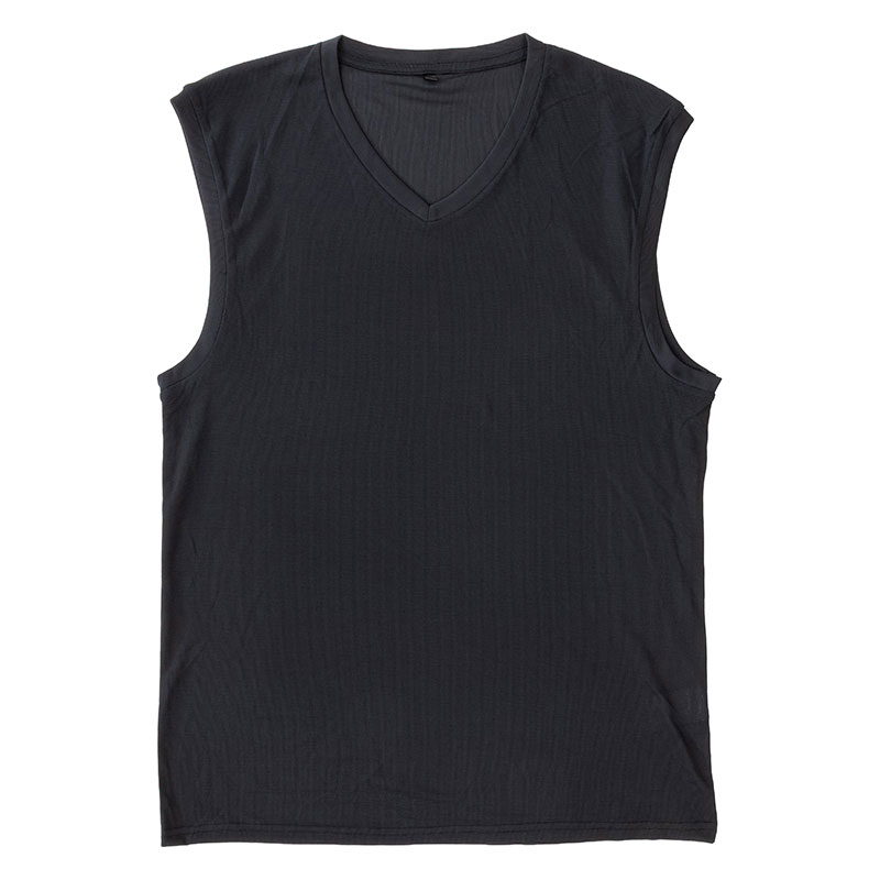 メンズ 涼感インナー サーフ V首 ブラック