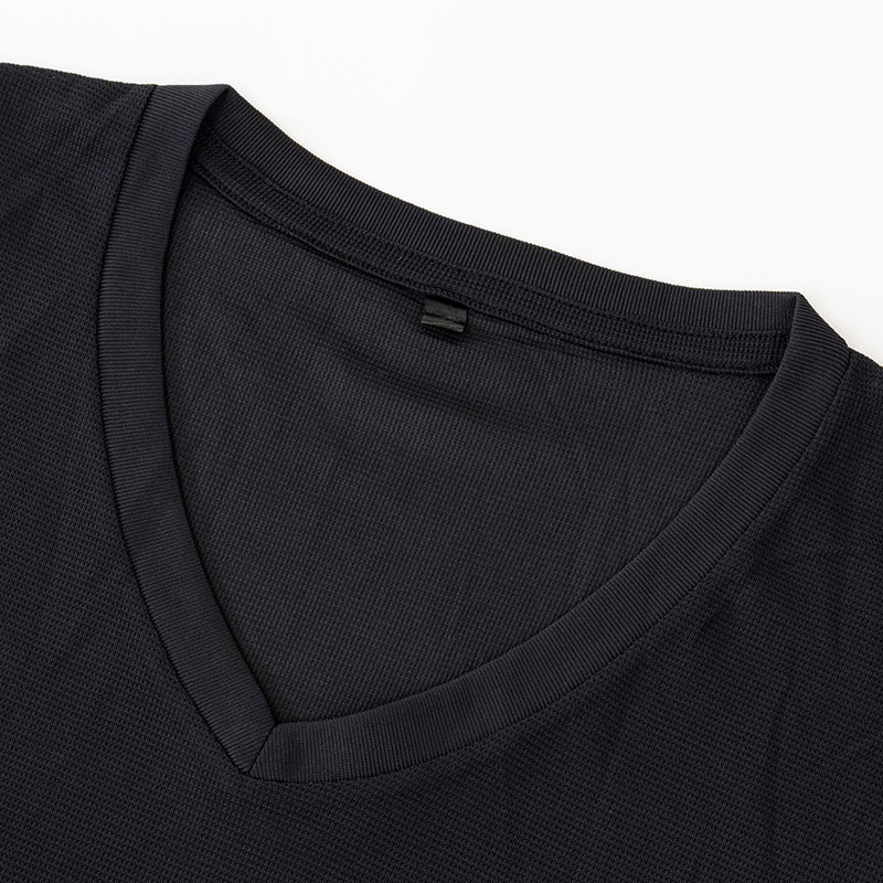 メンズ 涼感インナー サーフ V首 ブラック