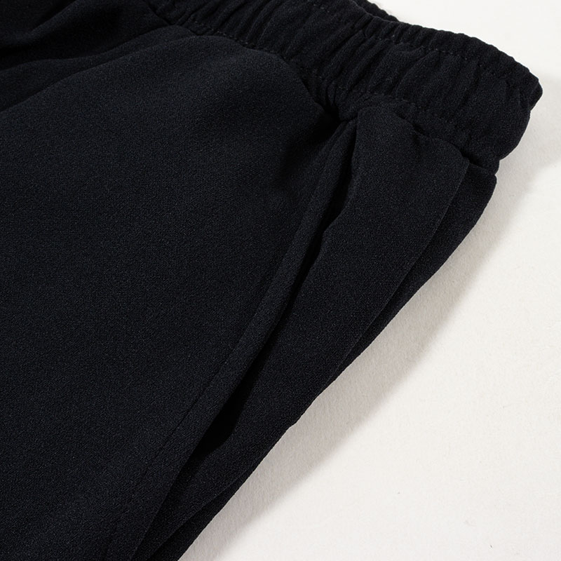 メンズ 梨地 ロングパンツ ブラック