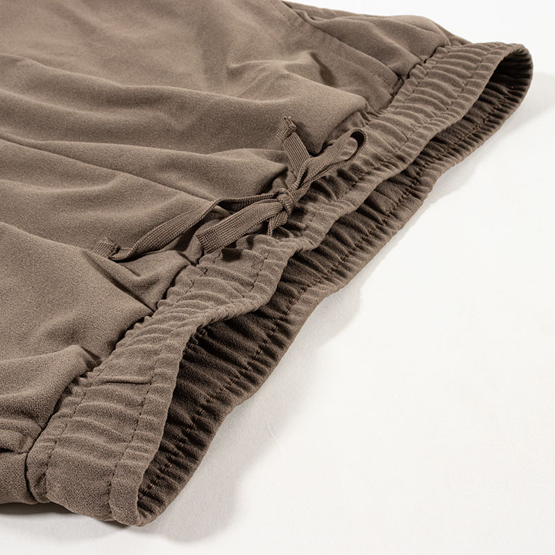 メンズ 梨地 ロングパンツ ブラウン