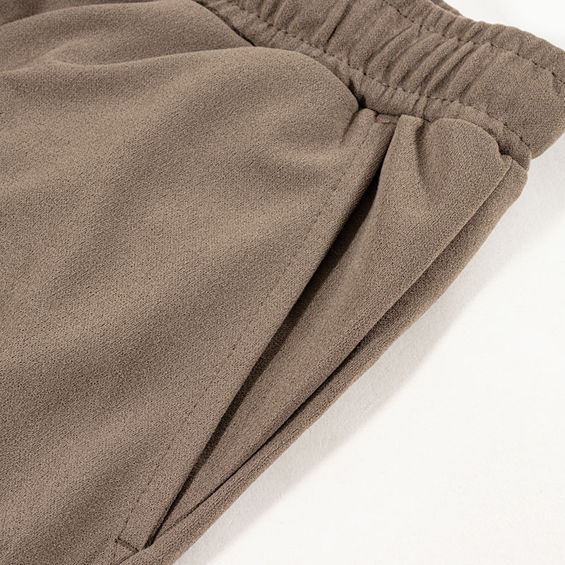 メンズ 梨地 ロングパンツ ブラウン