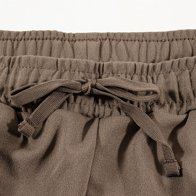 メンズ 梨地 ロングパンツ ブラウン