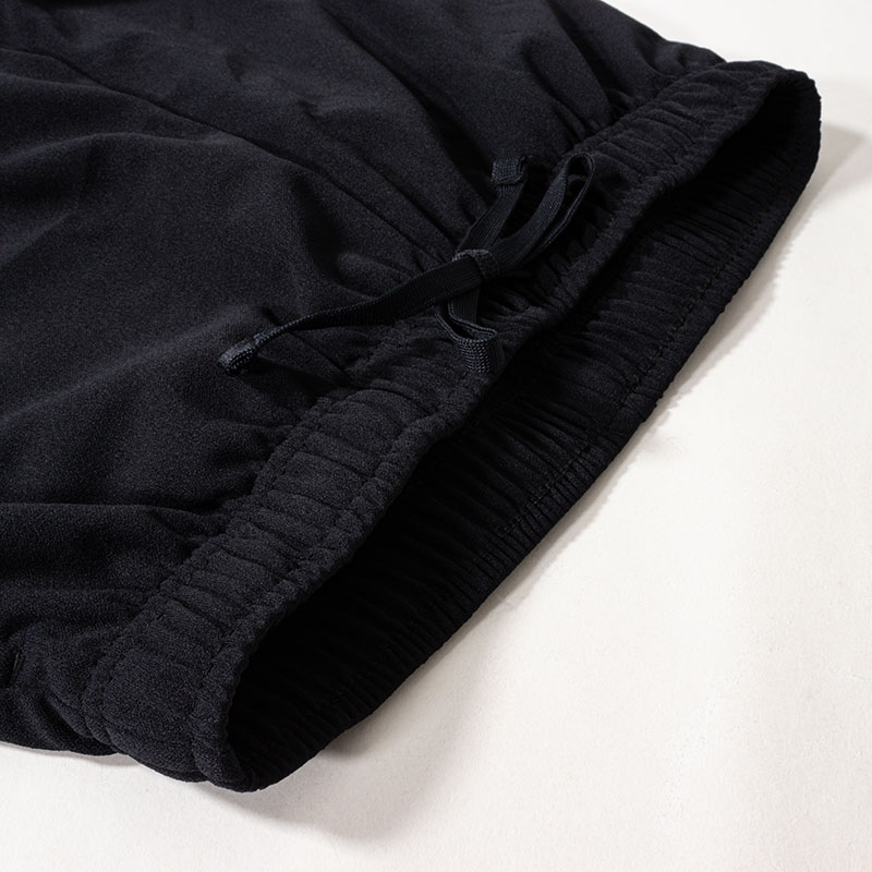 レディース 梨地 ロングパンツ ブラック