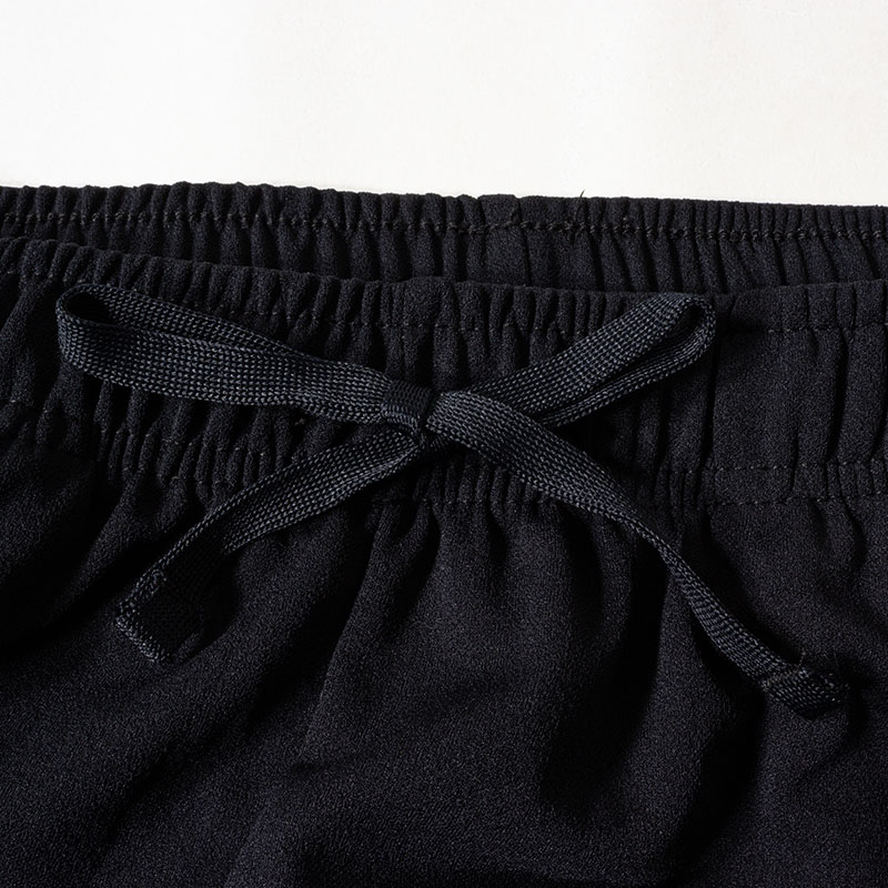 レディース 梨地 ロングパンツ ブラック