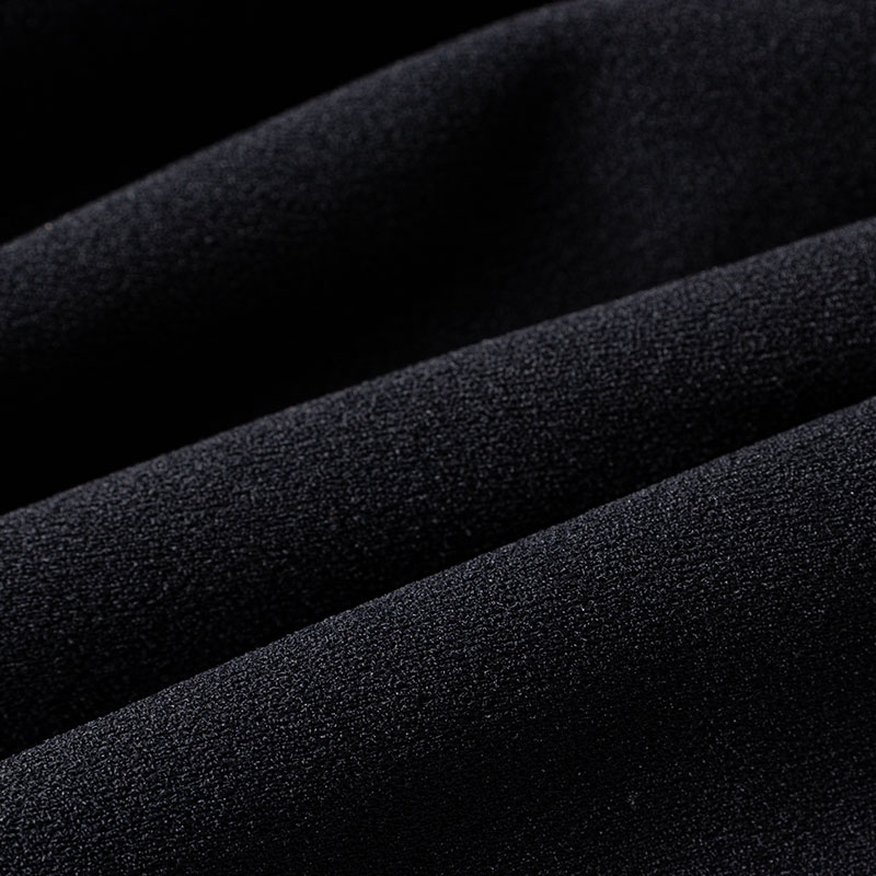 レディース 梨地 ロングパンツ ブラック